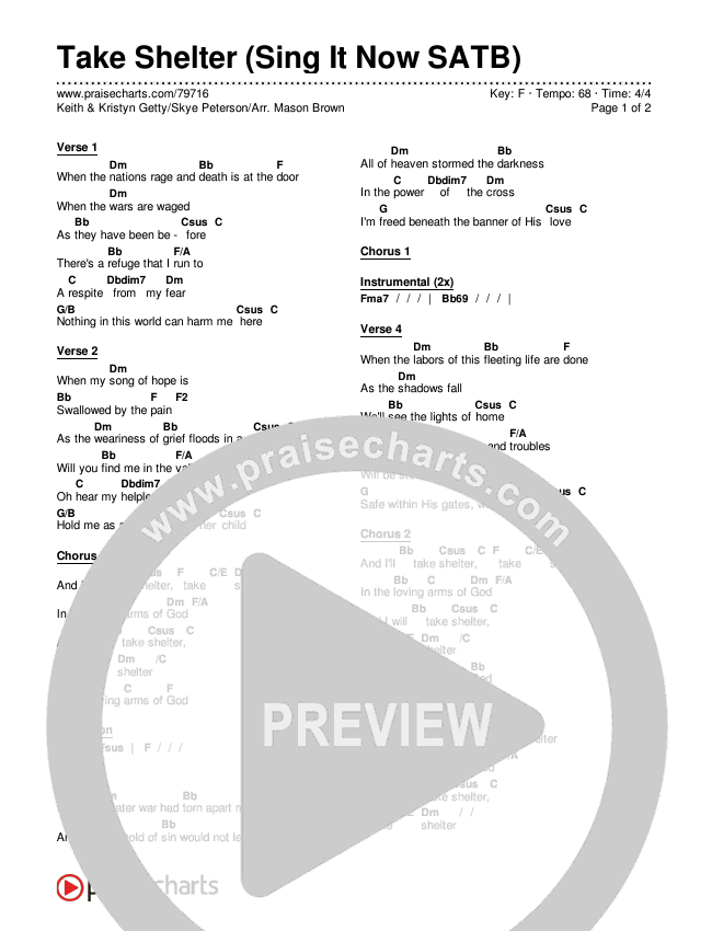 Take Shelter (Sing It Now SATB) Chords & Lyrics (Keith & Kristyn Getty / Skye Peterson / Arr. Mason Brown)