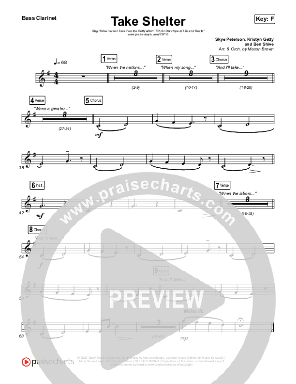 Take Shelter (Sing It Now SATB) Bass Clarinet (Keith & Kristyn Getty / Skye Peterson / Arr. Mason Brown)