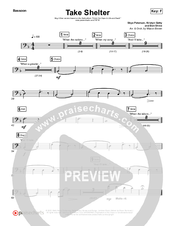 Take Shelter (Sing It Now SATB) Bassoon (Keith & Kristyn Getty / Skye Peterson / Arr. Mason Brown)