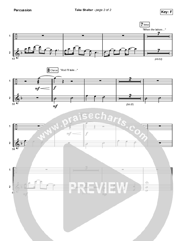 Take Shelter (Sing It Now SATB) Percussion (Keith & Kristyn Getty / Skye Peterson / Arr. Mason Brown)