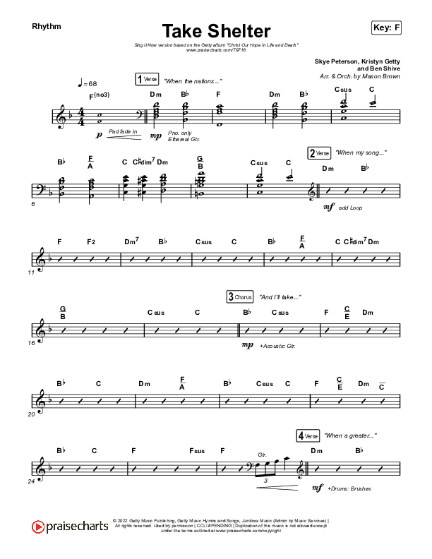 Take Shelter (Sing It Now SATB) Rhythm Pack (Keith & Kristyn Getty / Skye Peterson / Arr. Mason Brown)