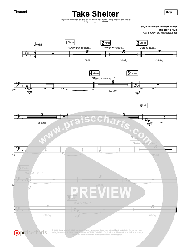Take Shelter (Sing It Now SATB) Timpani (Keith & Kristyn Getty / Skye Peterson / Arr. Mason Brown)