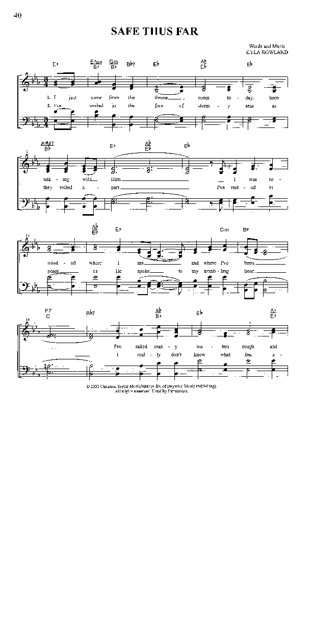 Safe Thus Far Lead Sheet (The Hoskins Family)