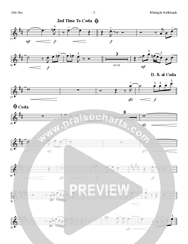 Midnight Hallelujah (Choral Anthem SATB) Alto Sax (Lillenas Choral / Arr. Phil Nitz)