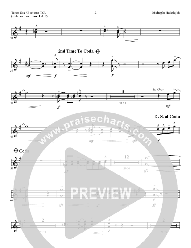 Midnight Hallelujah (Choral Anthem SATB) Baritone TC (Lillenas Choral / Arr. Phil Nitz)