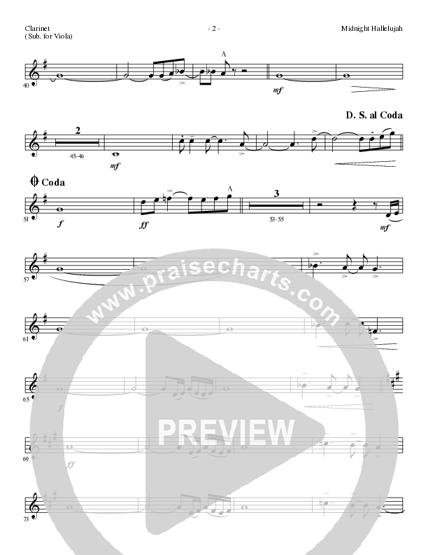 Midnight Hallelujah (Choral Anthem SATB) Clarinet (Lillenas Choral / Arr. Phil Nitz)