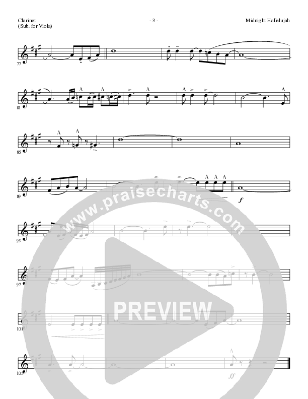 Midnight Hallelujah (Choral Anthem SATB) Clarinet (Lillenas Choral / Arr. Phil Nitz)