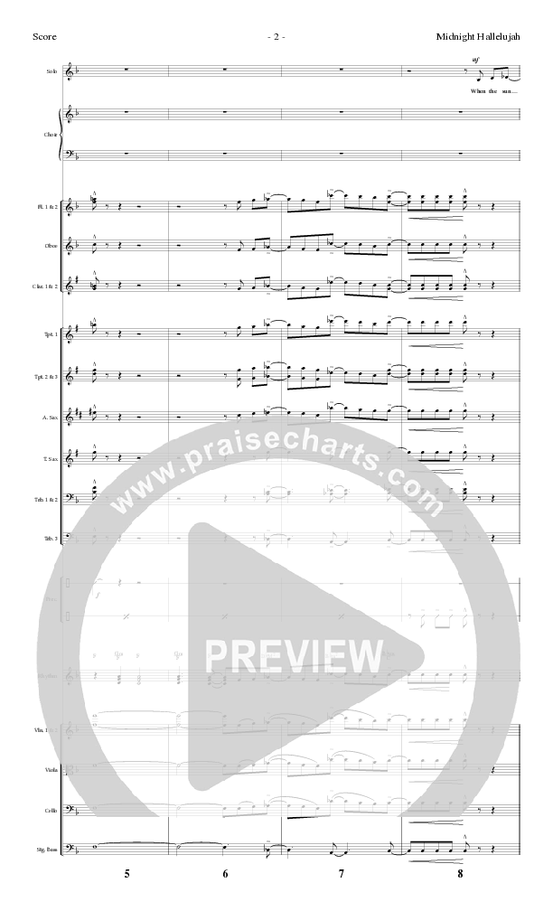 Midnight Hallelujah (Choral Anthem SATB) Orchestration (Lillenas Choral / Arr. Phil Nitz)