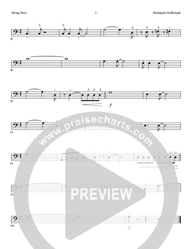 Midnight Hallelujah (Choral Anthem SATB) Double Bass (Lillenas Choral / Arr. Phil Nitz)