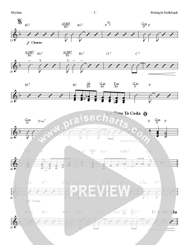 Midnight Hallelujah (Choral Anthem SATB) Rhythm Chart (Lillenas Choral / Arr. Phil Nitz)