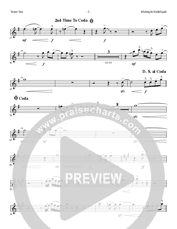 Midnight Hallelujah (Choral Anthem SATB) Tenor Sax/Baritone T.C. (Lillenas Choral / Arr. Phil Nitz)