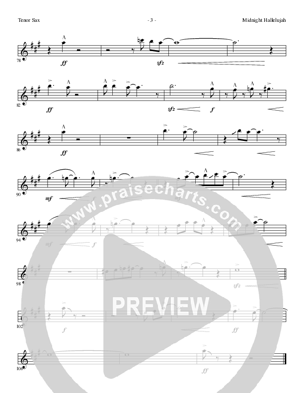 Midnight Hallelujah (Choral Anthem SATB) Tenor Sax/Baritone T.C. (Lillenas Choral / Arr. Phil Nitz)
