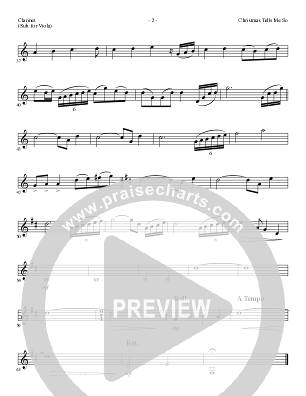 Christmas Tells Me So (Choral Anthem SATB) Clarinet (Lillenas Choral / Arr. Marty Parks)