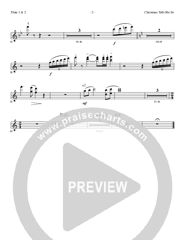 Christmas Tells Me So (Choral Anthem SATB) Flute 1/2 (Lillenas Choral / Arr. Marty Parks)