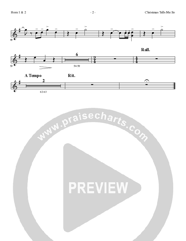 Christmas Tells Me So (Choral Anthem SATB) French Horn 1/2 (Lillenas Choral / Arr. Marty Parks)