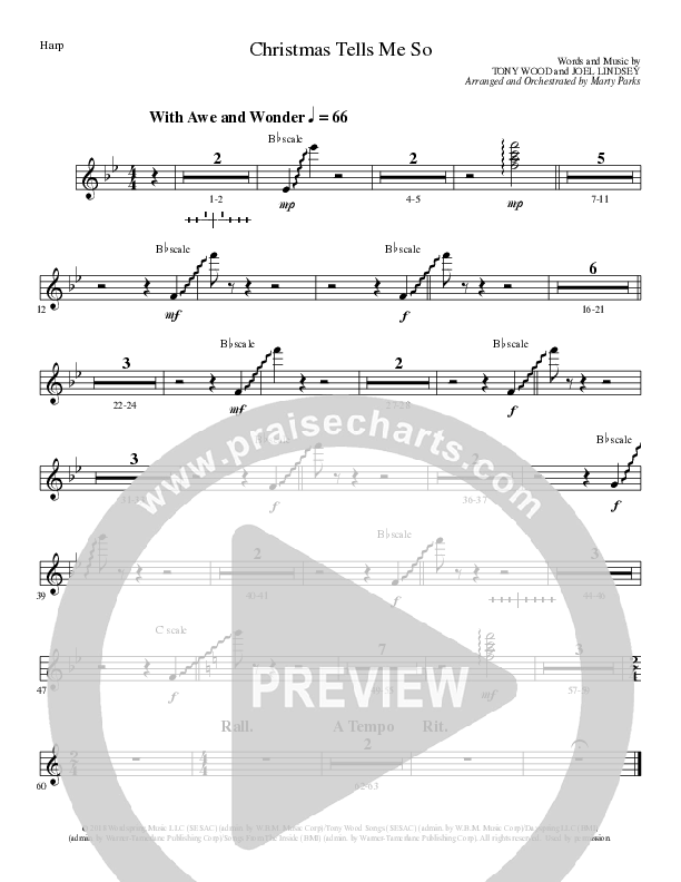 Christmas Tells Me So (Choral Anthem SATB) Harp (Lillenas Choral / Arr. Marty Parks)
