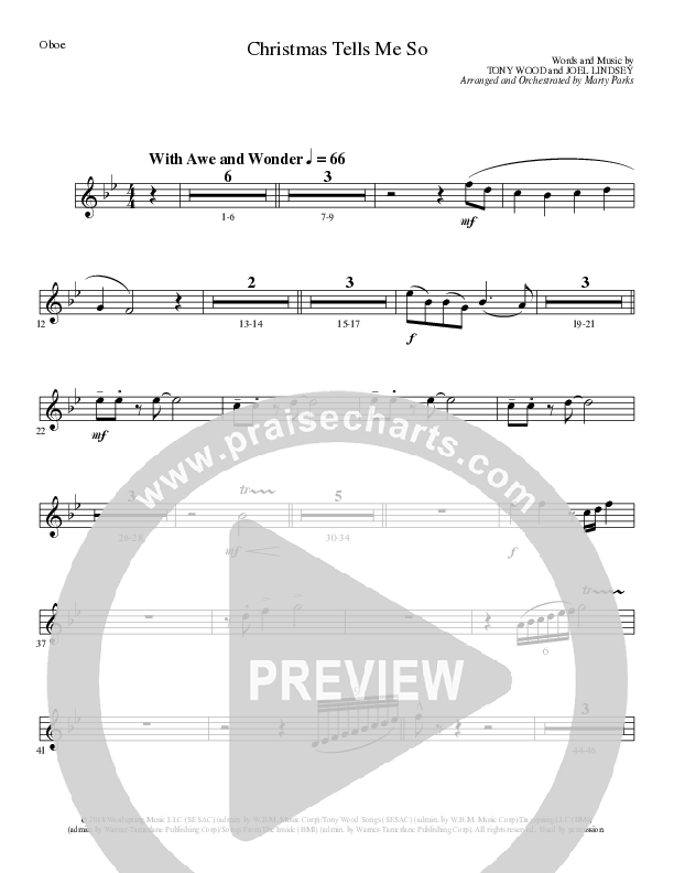 Christmas Tells Me So (Choral Anthem SATB) Oboe (Lillenas Choral / Arr. Marty Parks)