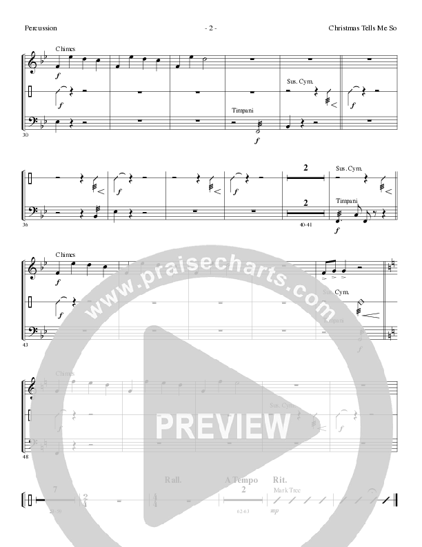 Christmas Tells Me So (Choral Anthem SATB) Percussion (Lillenas Choral / Arr. Marty Parks)