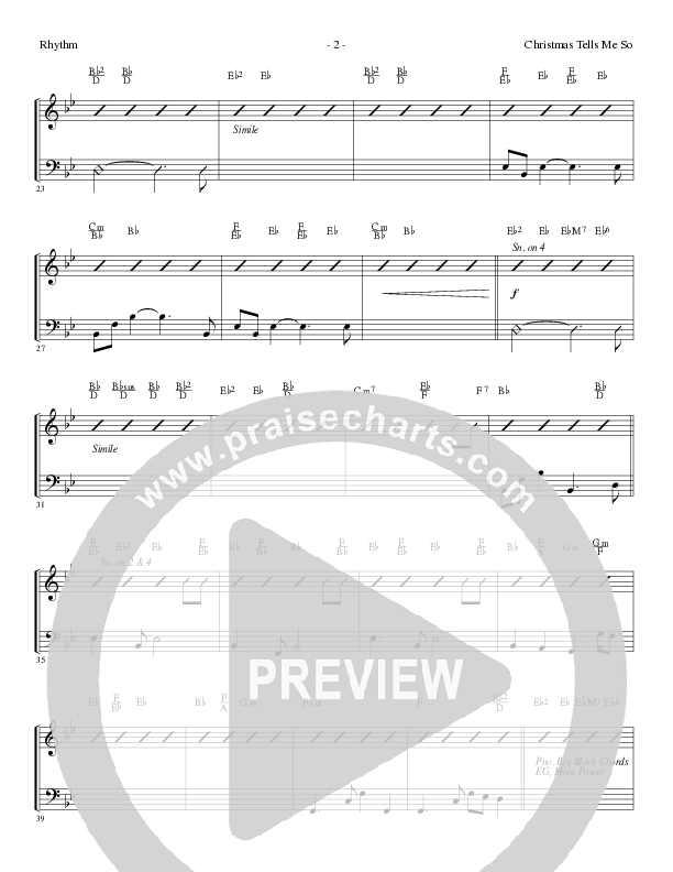 Christmas Tells Me So (Choral Anthem SATB) Rhythm Chart (Lillenas Choral / Arr. Marty Parks)