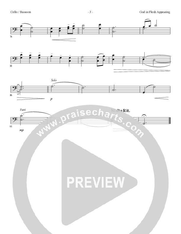 God In Flesh Appearing (Choral Anthem SATB) Cello (Lillenas Choral / Arr. Cliff Duren)