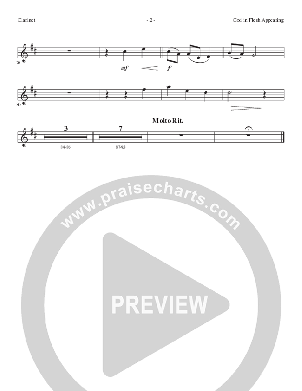 God In Flesh Appearing (Choral Anthem SATB) Clarinet (Lillenas Choral / Arr. Cliff Duren)