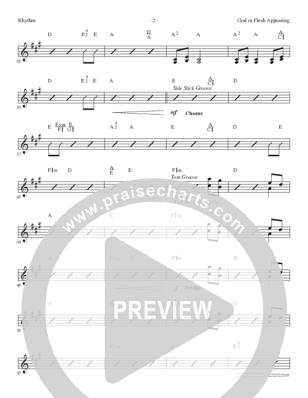 God In Flesh Appearing (Choral Anthem SATB) Rhythm Chart (Lillenas Choral / Arr. Cliff Duren)