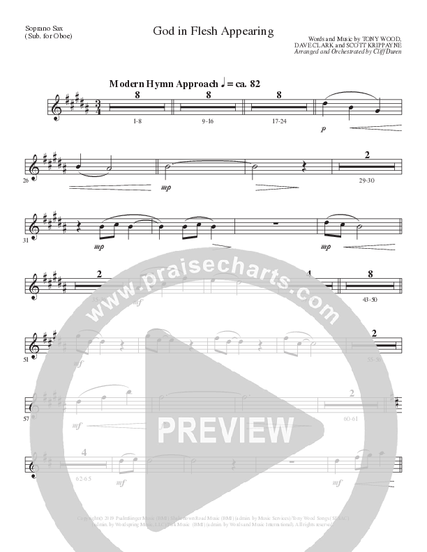 God In Flesh Appearing (Choral Anthem SATB) Soprano Sax (Lillenas Choral / Arr. Cliff Duren)