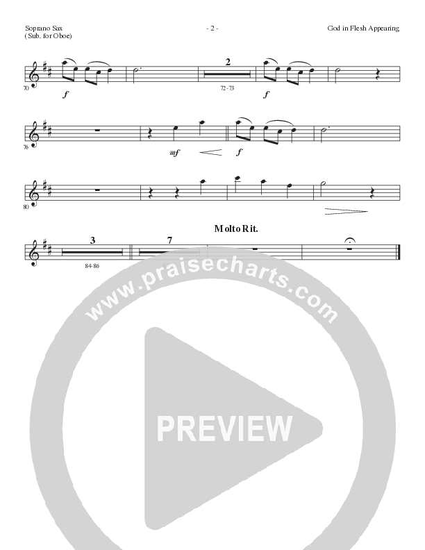 God In Flesh Appearing (Choral Anthem SATB) Soprano Sax (Lillenas Choral / Arr. Cliff Duren)