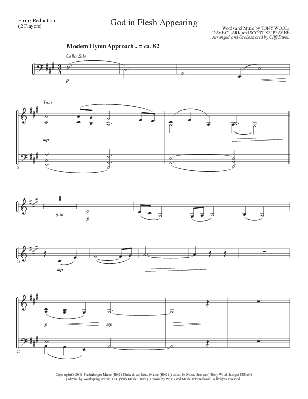 God In Flesh Appearing (Choral Anthem SATB) String Reduction (Lillenas Choral / Arr. Cliff Duren)