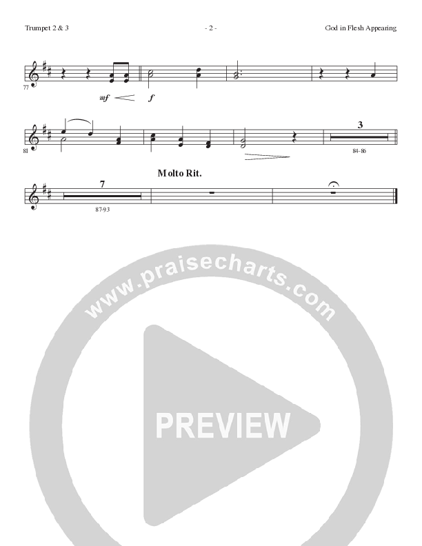 God In Flesh Appearing (Choral Anthem SATB) Trumpet 2/3 (Lillenas Choral / Arr. Cliff Duren)