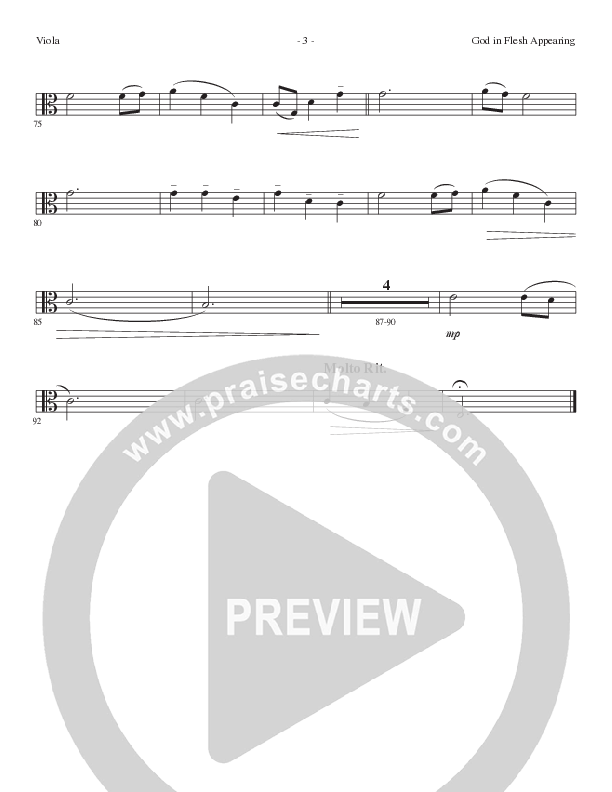 God In Flesh Appearing (Choral Anthem SATB) Viola (Lillenas Choral / Arr. Cliff Duren)