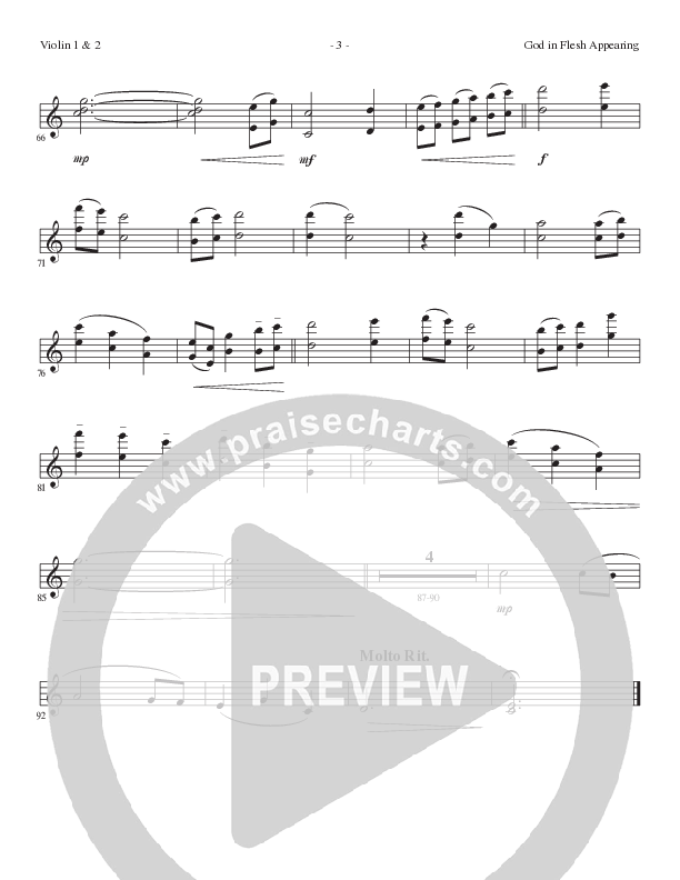 God In Flesh Appearing (Choral Anthem SATB) Violin 1/2 (Lillenas Choral / Arr. Cliff Duren)
