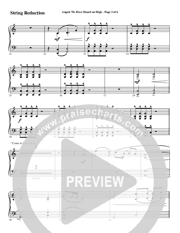 Angels We Have Heard On High with Open Up The Heavens (Choral Anthem SATB) String Reduction (Word Music Choral / Arr. Cliff Duren)