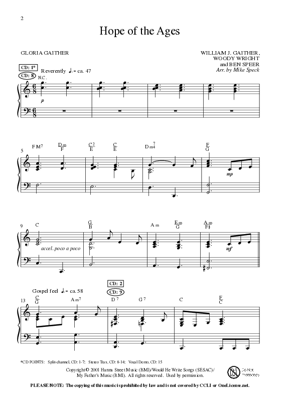 Hope Of The Ages (Choral Anthem SATB) Anthem (SATB/Piano) (Lillenas Choral / Arr. Mike Speck)