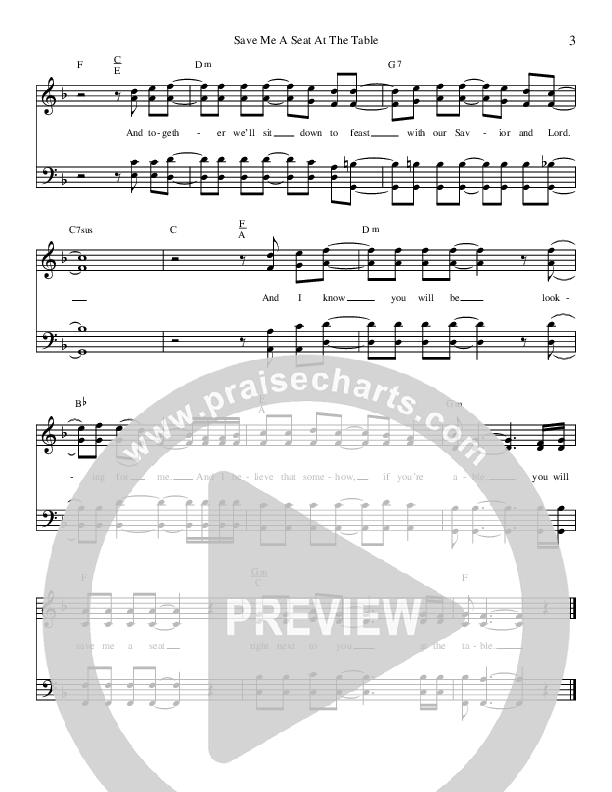 Save A Seat At The Table Lead Sheet (Brian Free & Assurance)