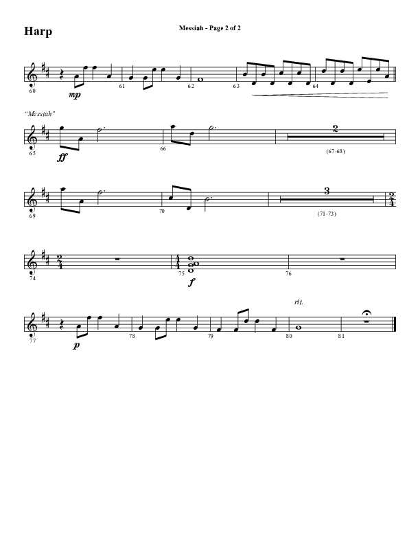 Messiah (Choral Anthem SATB) Harp (Word Music Choral / Arr. Cliff Duren)