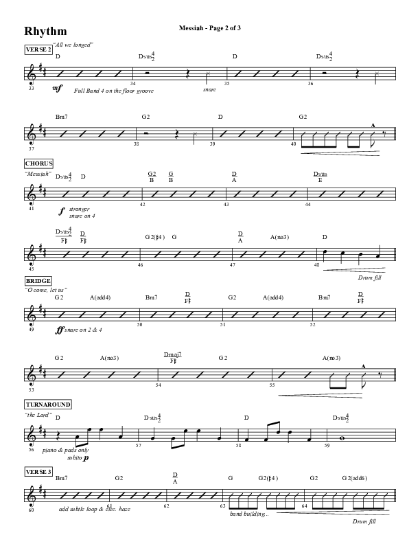 Messiah (Choral Anthem SATB) Rhythm Chart (Word Music Choral / Arr. Cliff Duren)