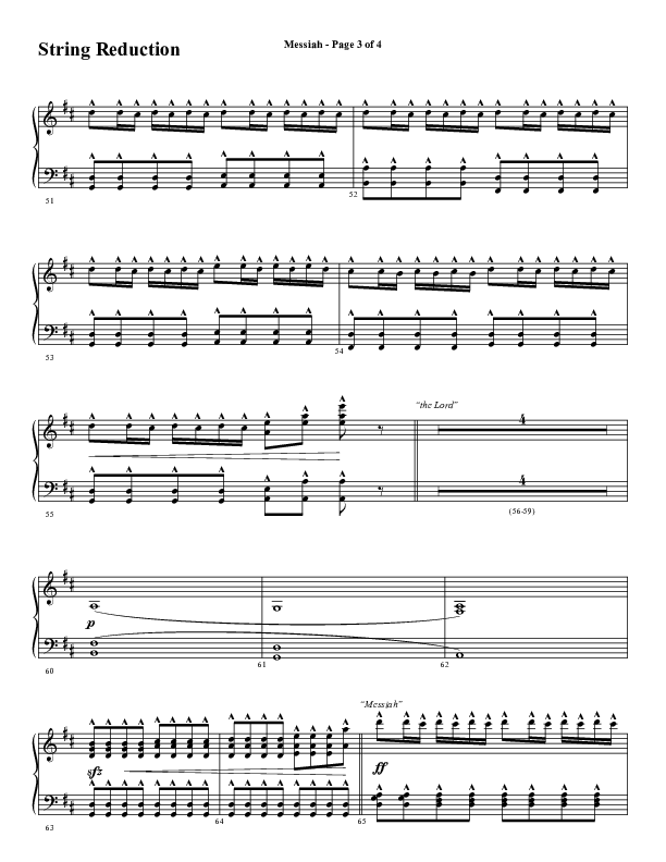 Messiah (Choral Anthem SATB) String Reduction (Word Music Choral / Arr. Cliff Duren)