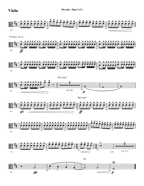 Messiah (Choral Anthem SATB) Viola (Word Music Choral / Arr. Cliff Duren)