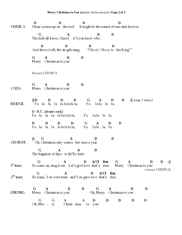 Merry Christmas To You (Choral Anthem SATB) Chord Chart (Word Music Choral / Arr. Daniel Semsen)