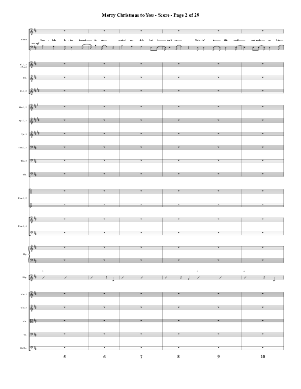 Merry Christmas To You (Choral Anthem SATB) Conductor's Score (Word Music Choral / Arr. Daniel Semsen)