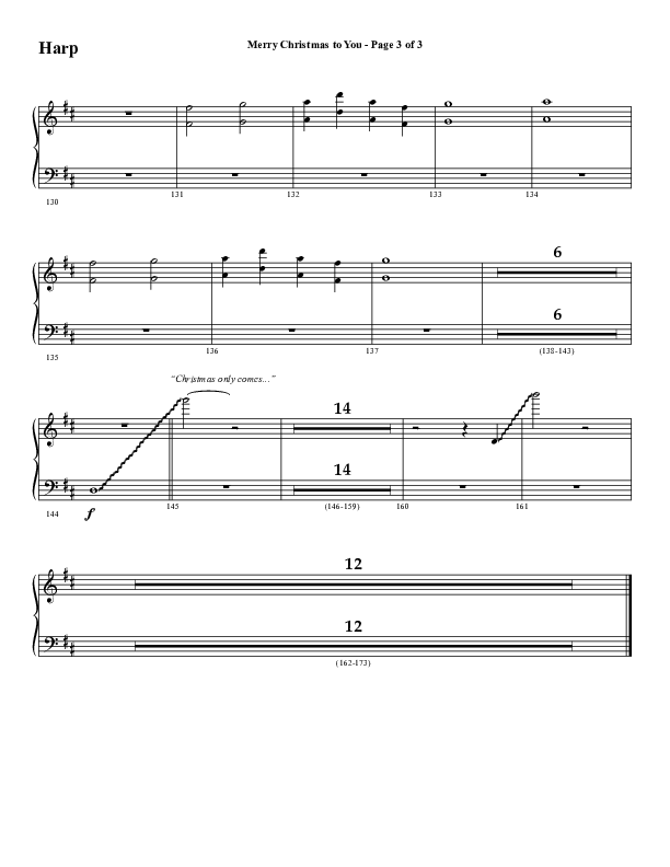 Merry Christmas To You (Choral Anthem SATB) Harp (Word Music Choral / Arr. Daniel Semsen)