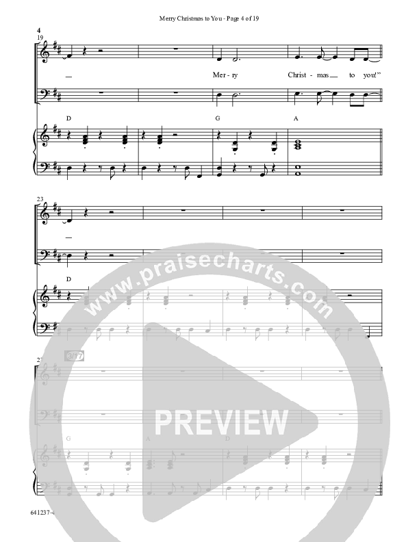 Merry Christmas To You (Choral Anthem SATB) Anthem (SATB/Piano) (Word Music Choral / Arr. Daniel Semsen)