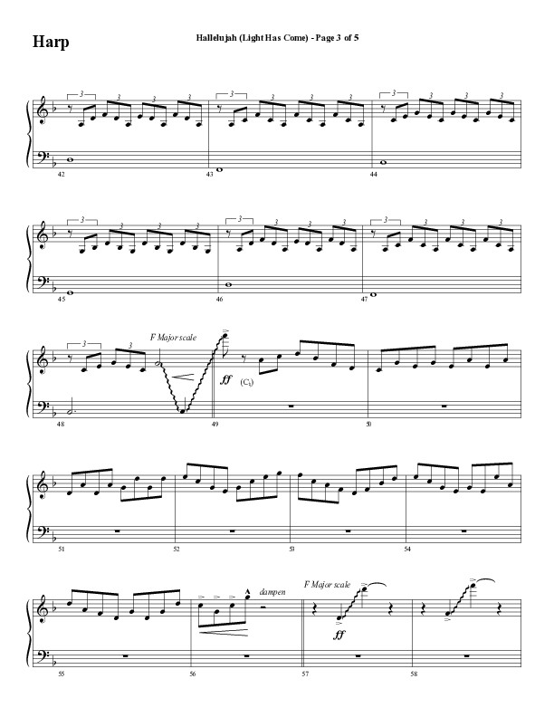 Hallelujah (Light Has Come) (Choral Anthem SATB) Harp (Word Music Choral / Arr. Mark McClure)
