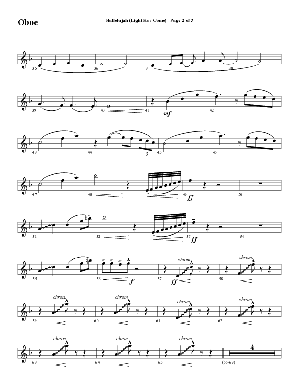 Hallelujah (Light Has Come) (Choral Anthem SATB) Oboe (Word Music Choral / Arr. Mark McClure)