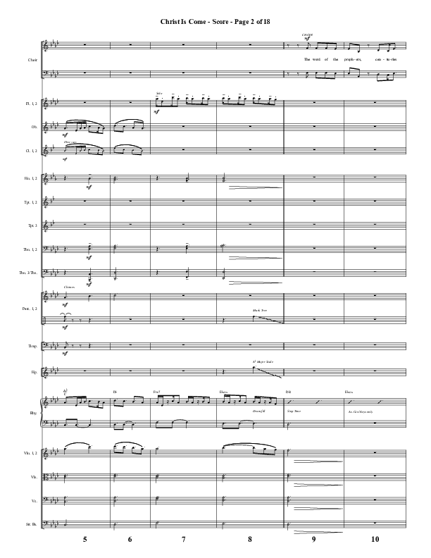 Christ Is Come (Choral Anthem SATB) Orchestration (Word Music Choral / Arr. Marty Hamby)