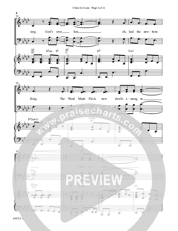 Christ Is Come (Choral Anthem SATB) Anthem (SATB/Piano) (Word Music Choral / Arr. Marty Hamby)