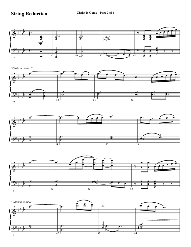 Christ Is Come (Choral Anthem SATB) Synth Strings (Word Music Choral / Arr. Marty Hamby)