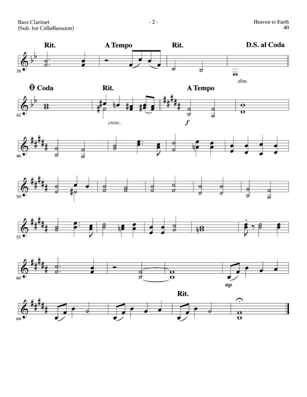 Heaven To Earth (Choral Anthem SATB) Bass Clarinet (Lillenas Choral / Arr. Tom Fettke / Orch. Richard Kingsmore)