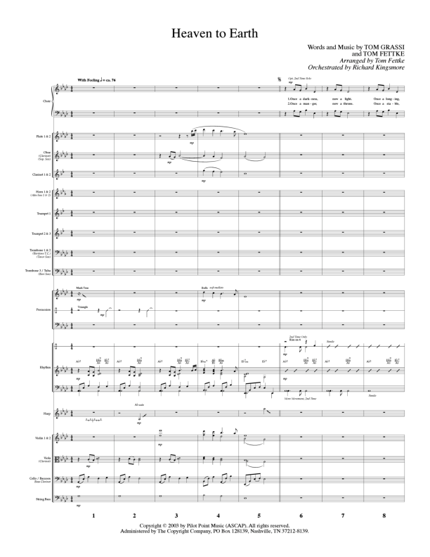 Heaven To Earth (Choral Anthem SATB) Conductor's Score (Lillenas Choral / Arr. Tom Fettke / Orch. Richard Kingsmore)